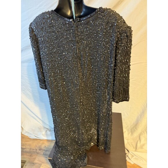 Vintage Beaded Gown Party Dress Brilliante JA 1980s Dallas Dynasty Vibes 14/16 - Picture 5 of 5